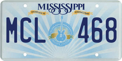 MS license plate MCL468