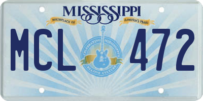 MS license plate MCL472