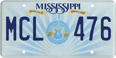 MS license plate MCL476