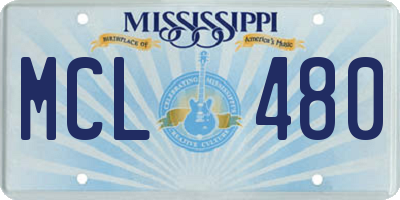 MS license plate MCL480