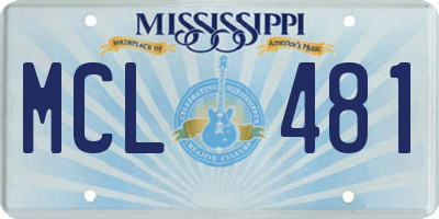 MS license plate MCL481