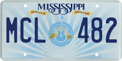 MS license plate MCL482