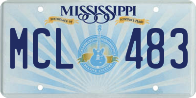 MS license plate MCL483