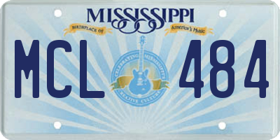 MS license plate MCL484