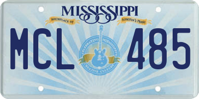 MS license plate MCL485