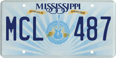 MS license plate MCL487