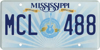 MS license plate MCL488