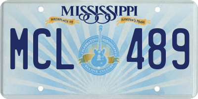MS license plate MCL489