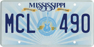 MS license plate MCL490