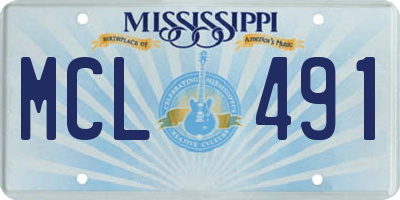MS license plate MCL491