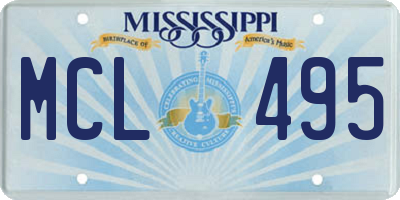 MS license plate MCL495