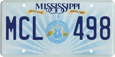 MS license plate MCL498
