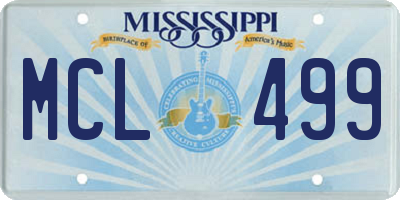 MS license plate MCL499