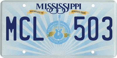 MS license plate MCL503