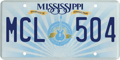 MS license plate MCL504