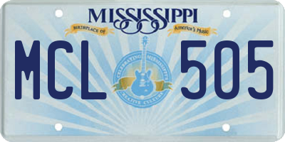 MS license plate MCL505