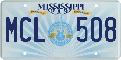 MS license plate MCL508