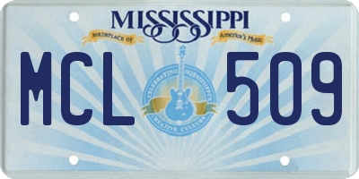 MS license plate MCL509