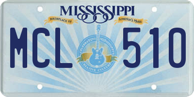 MS license plate MCL510