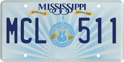 MS license plate MCL511