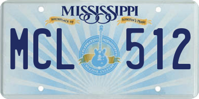 MS license plate MCL512