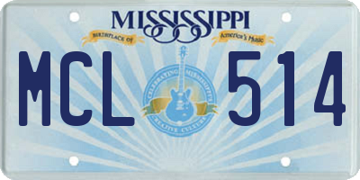 MS license plate MCL514