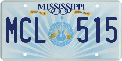 MS license plate MCL515