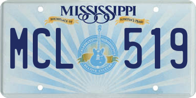 MS license plate MCL519