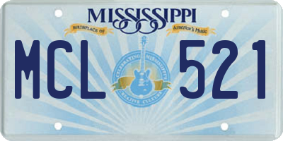 MS license plate MCL521