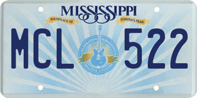 MS license plate MCL522