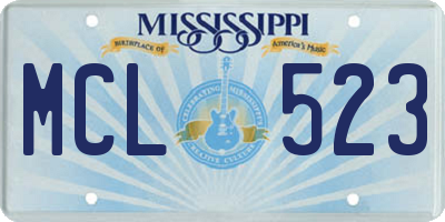 MS license plate MCL523