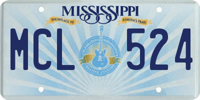 MS license plate MCL524