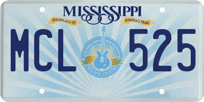 MS license plate MCL525