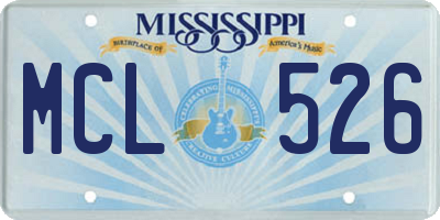 MS license plate MCL526