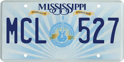 MS license plate MCL527