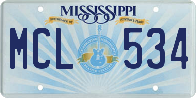 MS license plate MCL534