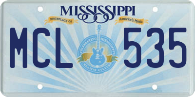 MS license plate MCL535