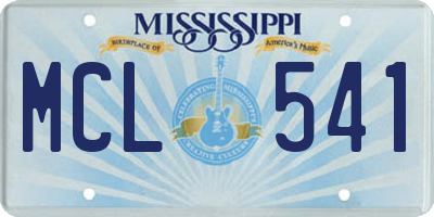 MS license plate MCL541