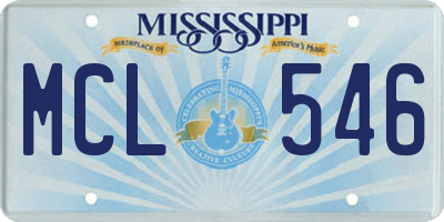 MS license plate MCL546