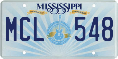 MS license plate MCL548
