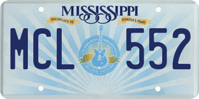 MS license plate MCL552