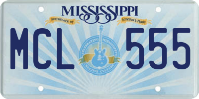 MS license plate MCL555