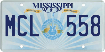 MS license plate MCL558