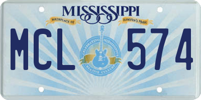 MS license plate MCL574
