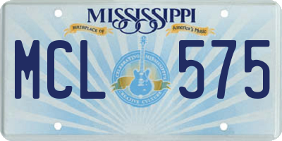 MS license plate MCL575