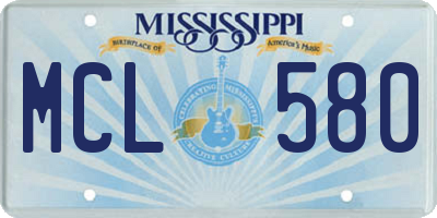 MS license plate MCL580