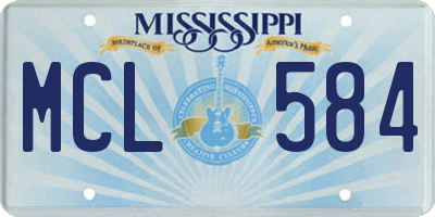 MS license plate MCL584