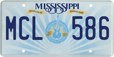 MS license plate MCL586