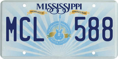 MS license plate MCL588