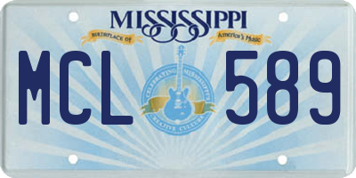 MS license plate MCL589